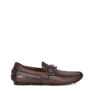 Cuadra Men's Hand-Made Brown Leather Driver