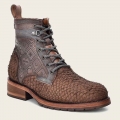 Cuadra Men's Engraved Brown Poisson Leather Boot