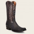 Cuadra Men's Engraved Black Python Leather Western Boot