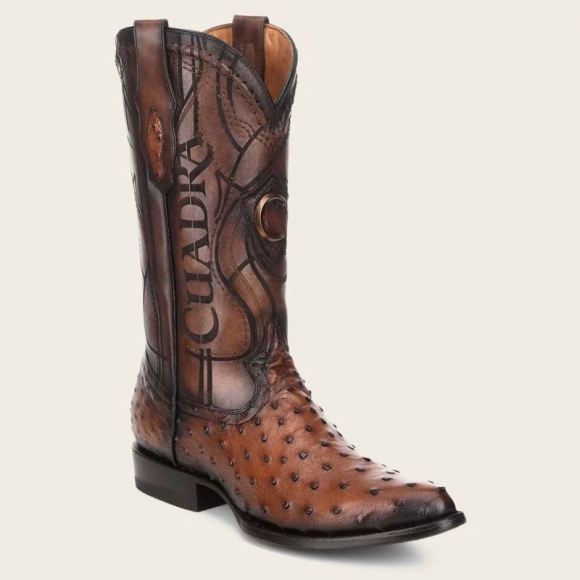 Cuadra Men's Engraved Brown Leather Boot