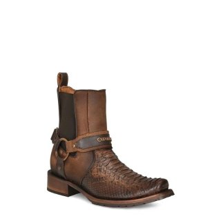 Cuadra Men's Urban Hand-Painted Brown Python Leather Boot