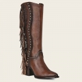 Cuadra Women's Handmade Braiding Brown Leather Boot