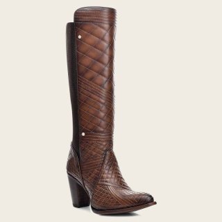 Cuadra Women's Embroidered Brown Leather Boot