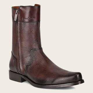 Cuadra Men's Hand-Painted Dark Brown Leather Boot