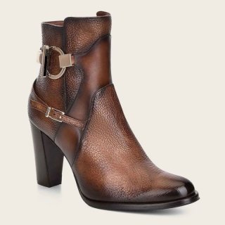 Cuadra Women's Genuine Deer Honey Leather Bootie
