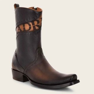 Cuadra Men's Engraved Black Leather Boot