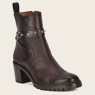 Cuadra Women's Dark Brown Deer Leather Urban Bootie