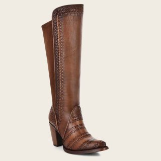 Cuadra Women's Handwoven Brown Leather Boot