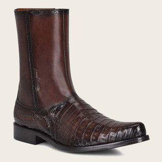 Cuadra Men's Hand-Painted Exotic Brown Leather Boot