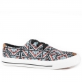ROPER | WOMEN'S BLACK AZTEC CANVAS VULCANIZED LACE UP SHOE-BLACK