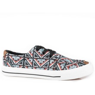 ROPER | WOMEN'S BLACK AZTEC CANVAS VULCANIZED LACE UP SHOE-BLACK