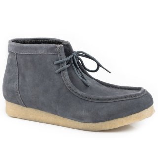 ROPER | MEN'S GREY SUEDE LEATHER GUM SOLE CHUKKA WITH TWO EYELET LACE UP-GREY