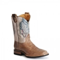 ROPER | MEN'S BROWN VAMP WITH NATURAL SHAFT SQUARE TOE BOOT WITH 2ND AMENDMENT PRINTED ON SHAFT-CONCEALED CARRY SYSTEM-BROWN