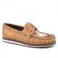 ROPER | WOMEN'S LACE UP MOCCASIN TOOLED BRONC RIDER ON VAMP-TAN