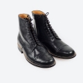 Men's Handmade Black Leather Lace up Boots for | Canada
