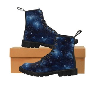 Women's Black and Blue Galaxy Canvas Boots | Canada