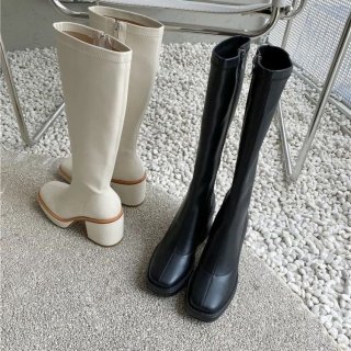 Women's Chic Platform Knee High Boots Square Toe Fashionable | Canada