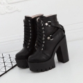 Women's Platform Boots Black Gothic Boots Lace up Goth Shoes Women | Canada