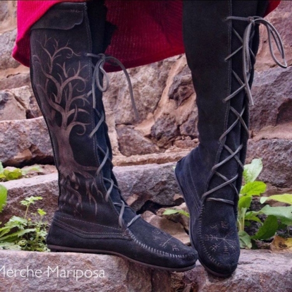 Men's Viking Boots Norse Compass Yggdrasil by Merche Mariposa | Canada