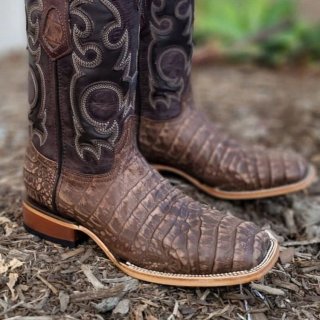 Men's Orix Faux CAIMAN Belly Print LEATHER Cowboy Wide Square | Canada