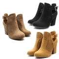 Women's Fashion Open Sides Ankle Booties Hollow Laser Cut | Canada