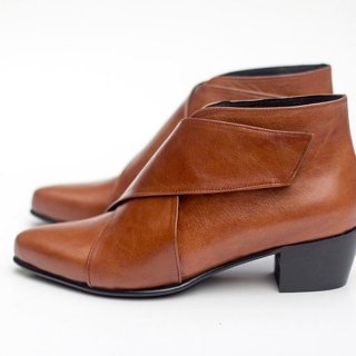 Women's Camel Brown Leather Ankle Boots Brown Custom Made X | Canada