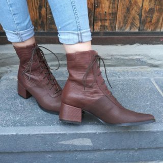 Women's Brown Booties Stylish Handmade Brown Leather Ankle | Canada