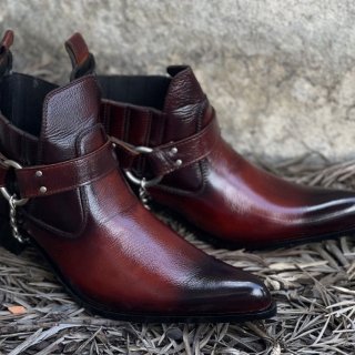 Men's New Pure Handmade Burgundy Color Cow Boy Genuine | Canada