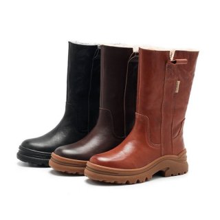 Women's Shearling Lined Snow Boots Dwarves Leather Mid Calf Boots in | Canada