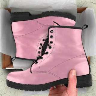 Women's Soft Pink Vegan Leather Boots Girlfriend Gifts for Her Combat | Canada