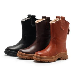 Women's Leather Short Boots Snow Boots Have Fleece Lined for | Canada
