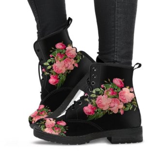 Women's Combat Boots Vintage Roses black Black | Canada