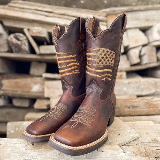 Men's Handcrafted Cowboy Boots USA Flag/ Square Toe Cowboy | Canada