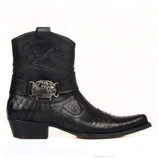 Men's Footcourt Black Western Motorcycle Boots Texas Boots | Canada
