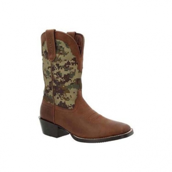 Men's Westward Green Digi Camo Western Boot in Brown Square Toe | Canada