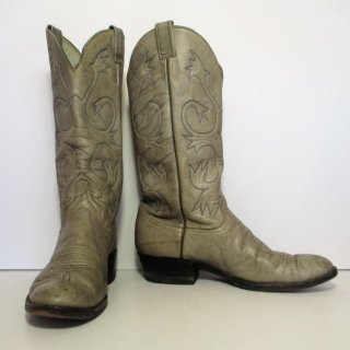 Men's Vintage Larry Mahan Cowboy Boots Light Gray | Canada