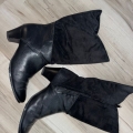 Women's Vintage Black Velvet and Leather Heeled Boots 9 | Canada
