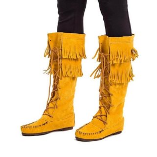 Women's Fringed Boots Indian Tan Mukluks Handmade in Canada | Canada