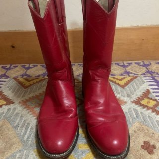 Men's Vintage Red Leather Justin Roper Boots | Canada