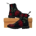 Women's Red Rose All Over Print Canvas Boots | Canada