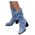 Women's Blue Jeans Boots Mid-rise Boots Rome Slip-on | Canada