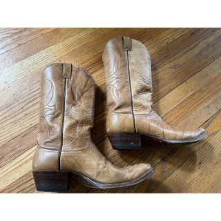 Men's Vintage Justin Light Tan Cowboy Boots Round Toe 11.5 2443 | Canada