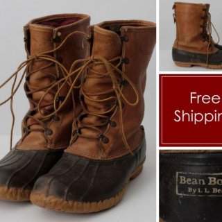 Men's Vintage LL Bean Boots Leather Duck 12 US Retro UK | Canada