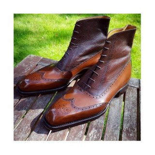 Men's Bespoke Handmade Brown Color Genuine Leather Wing | Canada