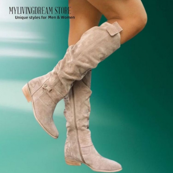 Women's Statement Suede Boots Zip Side in 5 Colors | Canada