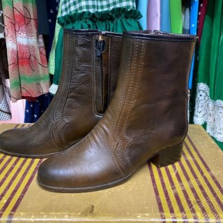 Women's 1970s Brown Leather Fleece Lined Boots | Canada