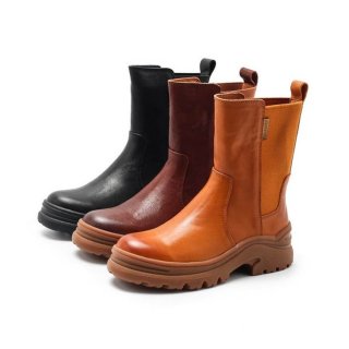 Women's Retro Leather Mid Calf Boots Snow Boots Have Fleece | Canada