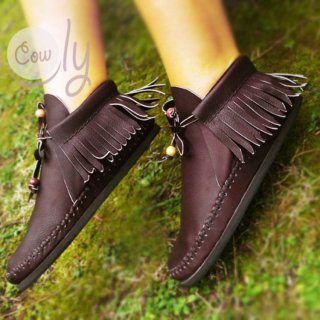Women's Brown Leather Moccasins Moccasins Shoes | Canada