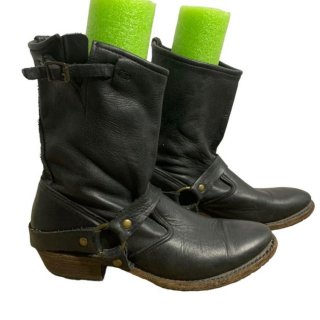 Women's Vintage Foundry Co Leather Moto Boots 7 Black Almond Toe Mid | Canada