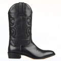 Men's Footcourt Black Genuine Leather Motorcycle Boots | Canada